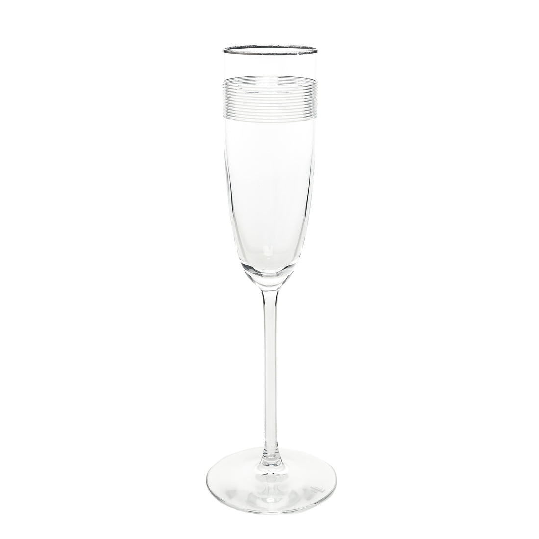 RALPH LAUREN Navigator Platinum Crystal Champagne Flutes Set Of 2
