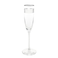 RALPH LAUREN Navigator Platinum Crystal Champagne Flutes Set Of 2
