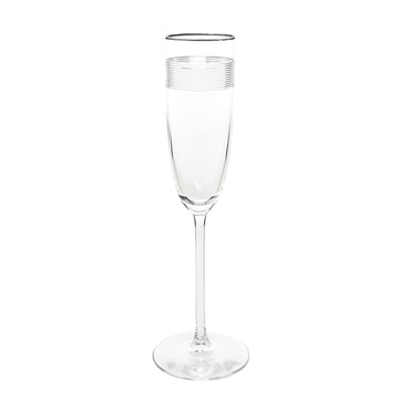 RALPH LAUREN Navigator Platinum Crystal Champagne Flutes Set Of 2