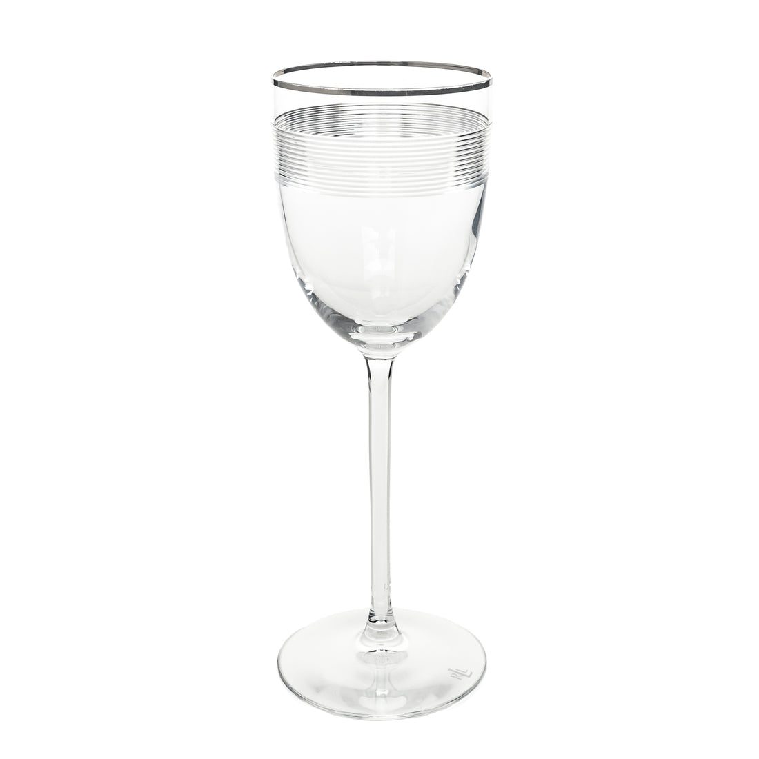 RALPH LAUREN Navigator Platinum Crystal Wine Glasses Set Of 2