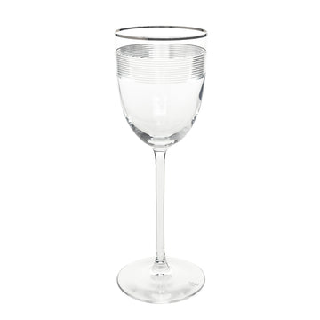 RALPH LAUREN Navigator Platinum Crystal Wine Glasses Set Of 2