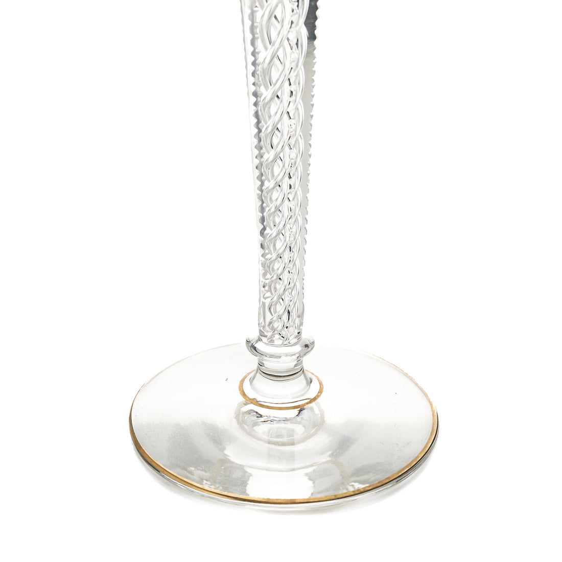 St Louis Style Air Twist Stem Hock Wine Glasses Red Set Of 2