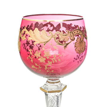 St Louis Style Air Twist Stem Hock Wine Glass Red