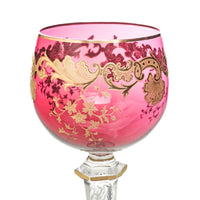 St Louis Style Air Twist Stem Hock Wine Glass Red