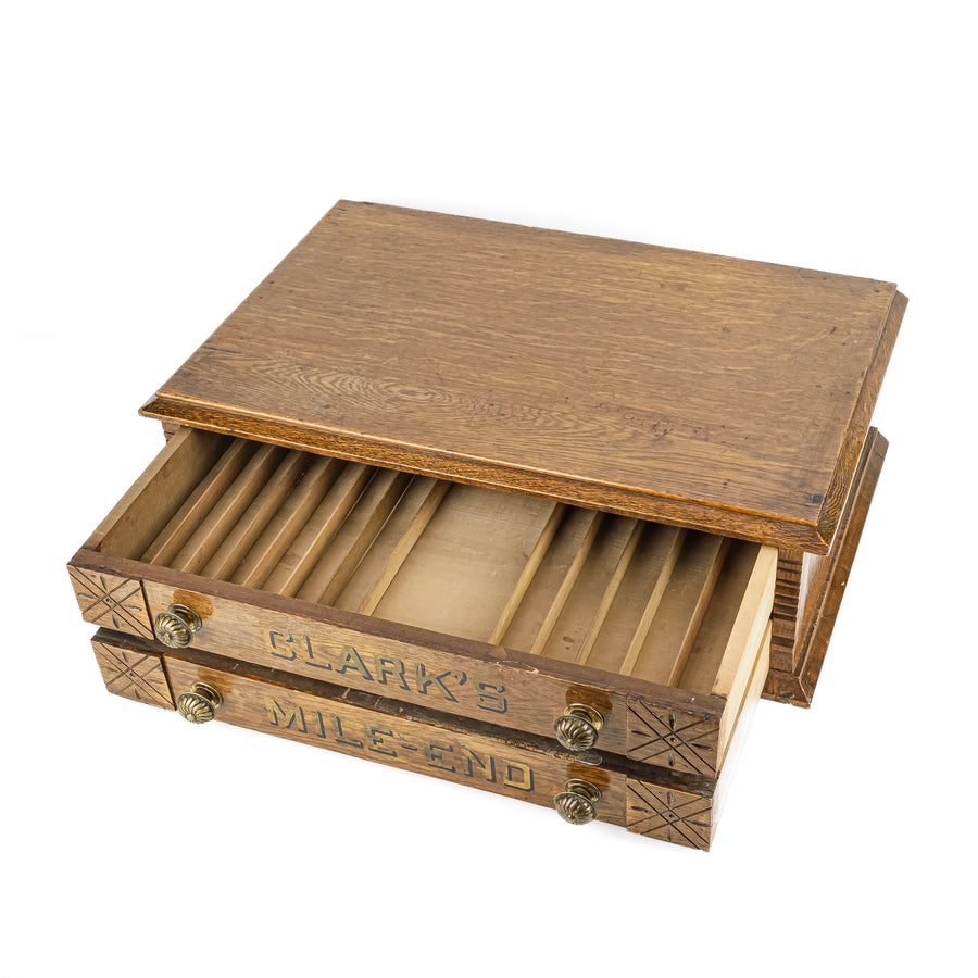 Vintage Oak Clarks Mile End Spool Cabinet