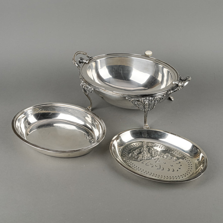 ELKINGTON & CO Silverplate Domed Server 3 Pieces