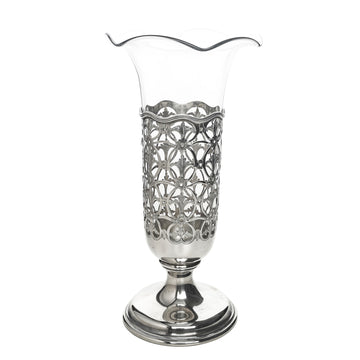 COWELL & HUBBARD CO Sterling Base Glass Ruffle Vase