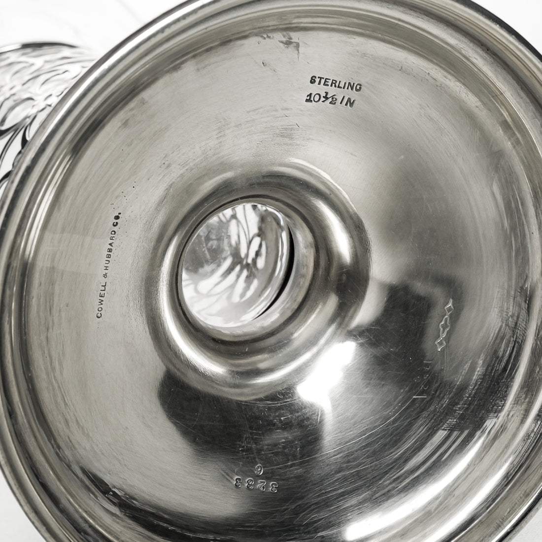 COWELL & HUBBARD CO Sterling Base Glass Ruffle Vase