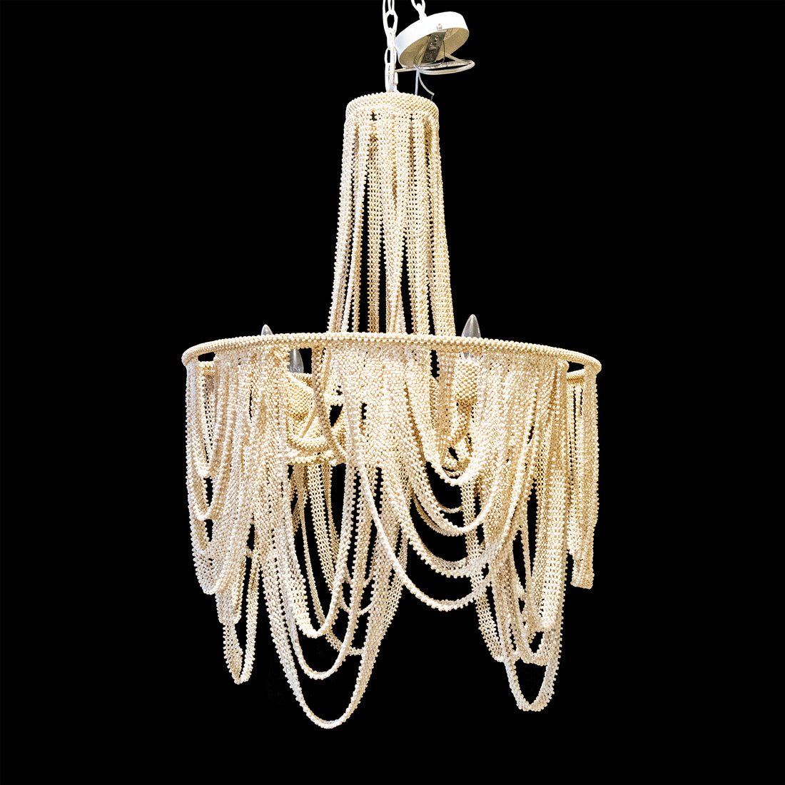 PALECEK Selita 5 Light Chandelier With Hand Sewn Coco Beads
