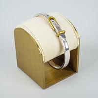 Sterling Silver And Brass Belt-Style Hinged Bangle