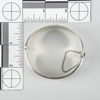 BIRKS Sterling Silver Chased Hollow Squared Bangle Bracelet