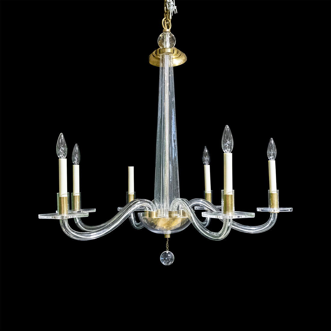 VISUAL COMFORT 6 Light Bernardo Chandelier Antique Brass Finish