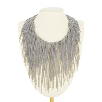 FABIANA FILIPPI Silver Tone Fringe Necklace
