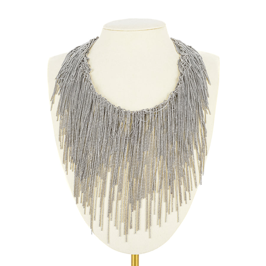 FABIANA FILIPPI Silver Tone Fringe Necklace