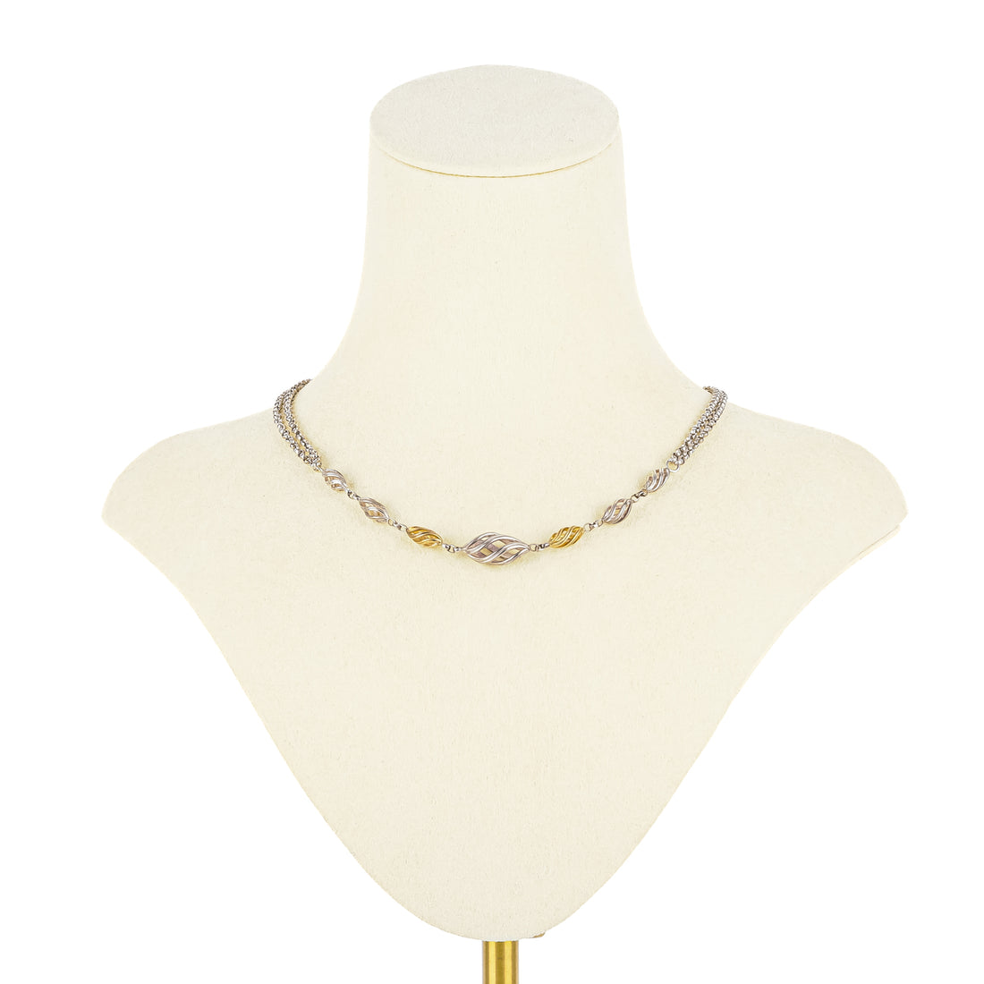 SLANE & SLANE Sterling Two Tone Double Strand Toggle Necklace