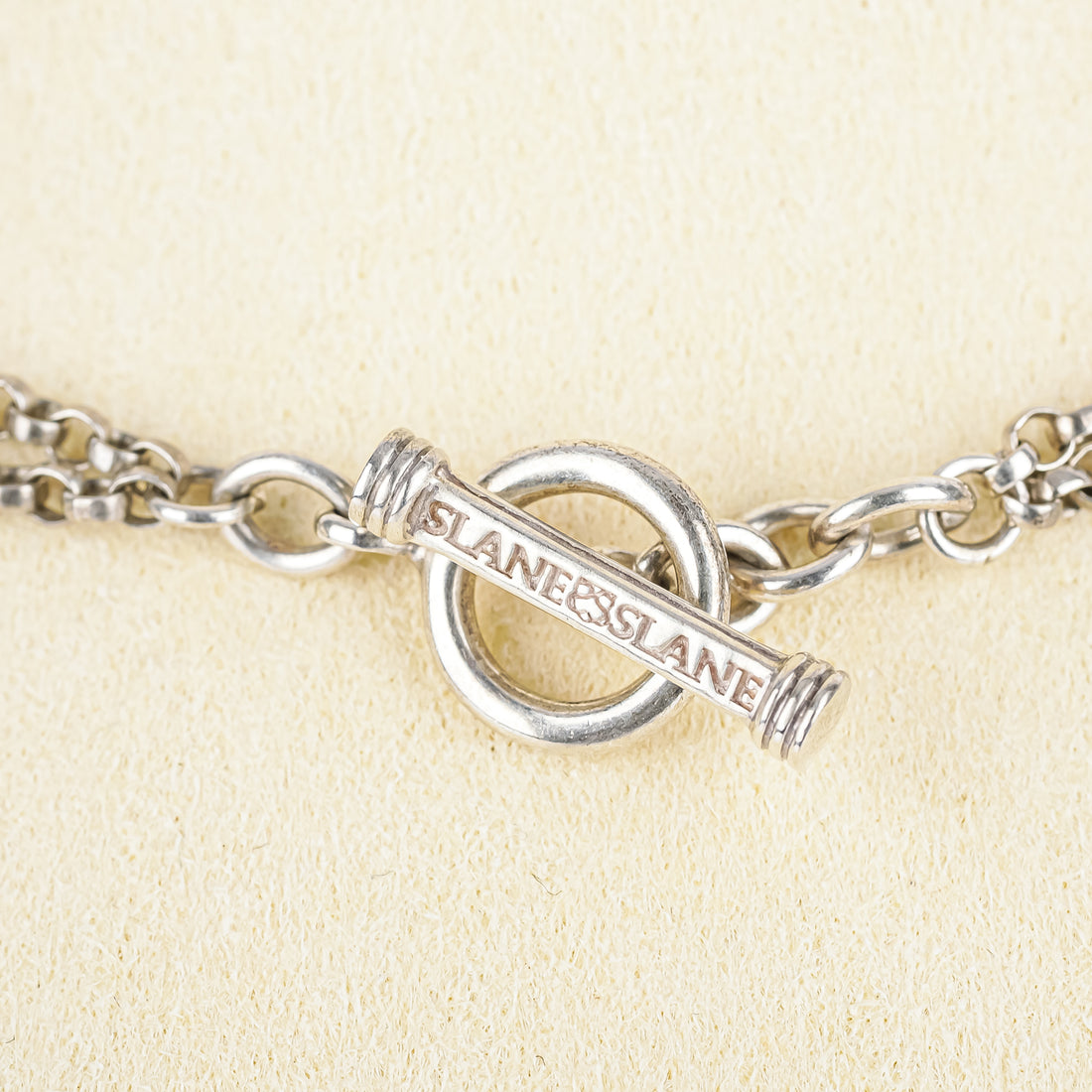 SLANE & SLANE Sterling Two Tone Double Strand Toggle Necklace
