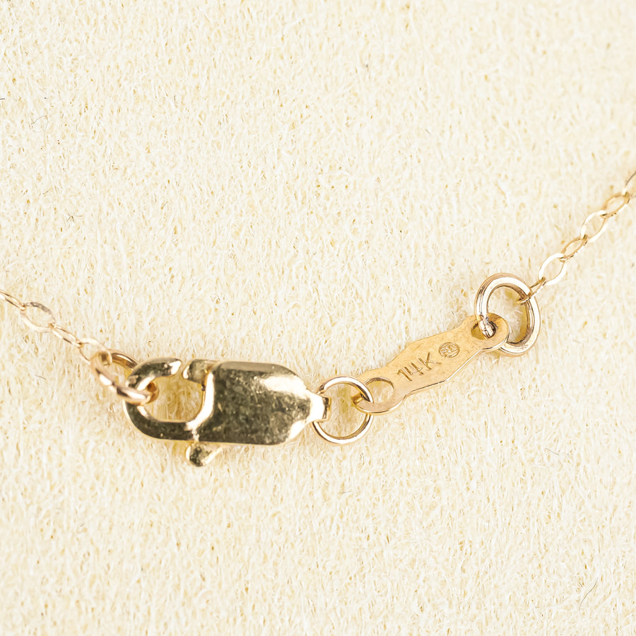 14K Yellow Gold Square Circle Two Strand Necklace