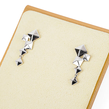 BIRKS Sterling Rock And Pearl Cluster Drop Earrings