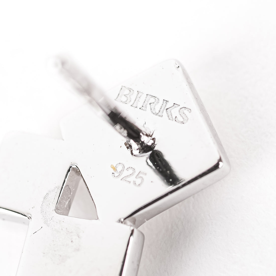 BIRKS Sterling Rock And Pearl Cluster Drop Earrings