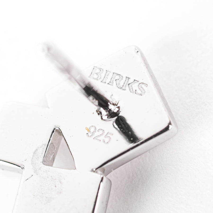 BIRKS Sterling Rock And Pearl Cluster Drop Earrings