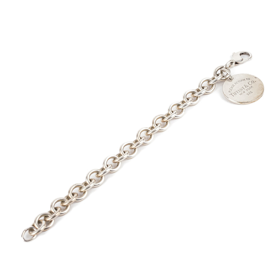 TIFFANY & CO Sterling Silver Return to Tiffany Round Tag Bracelet