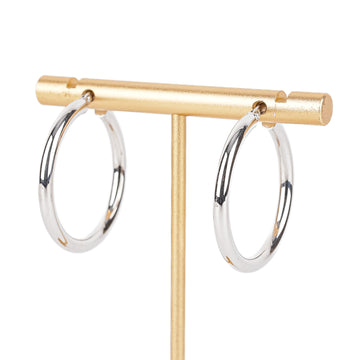 14K White Gold Hoop Earrings 3mm