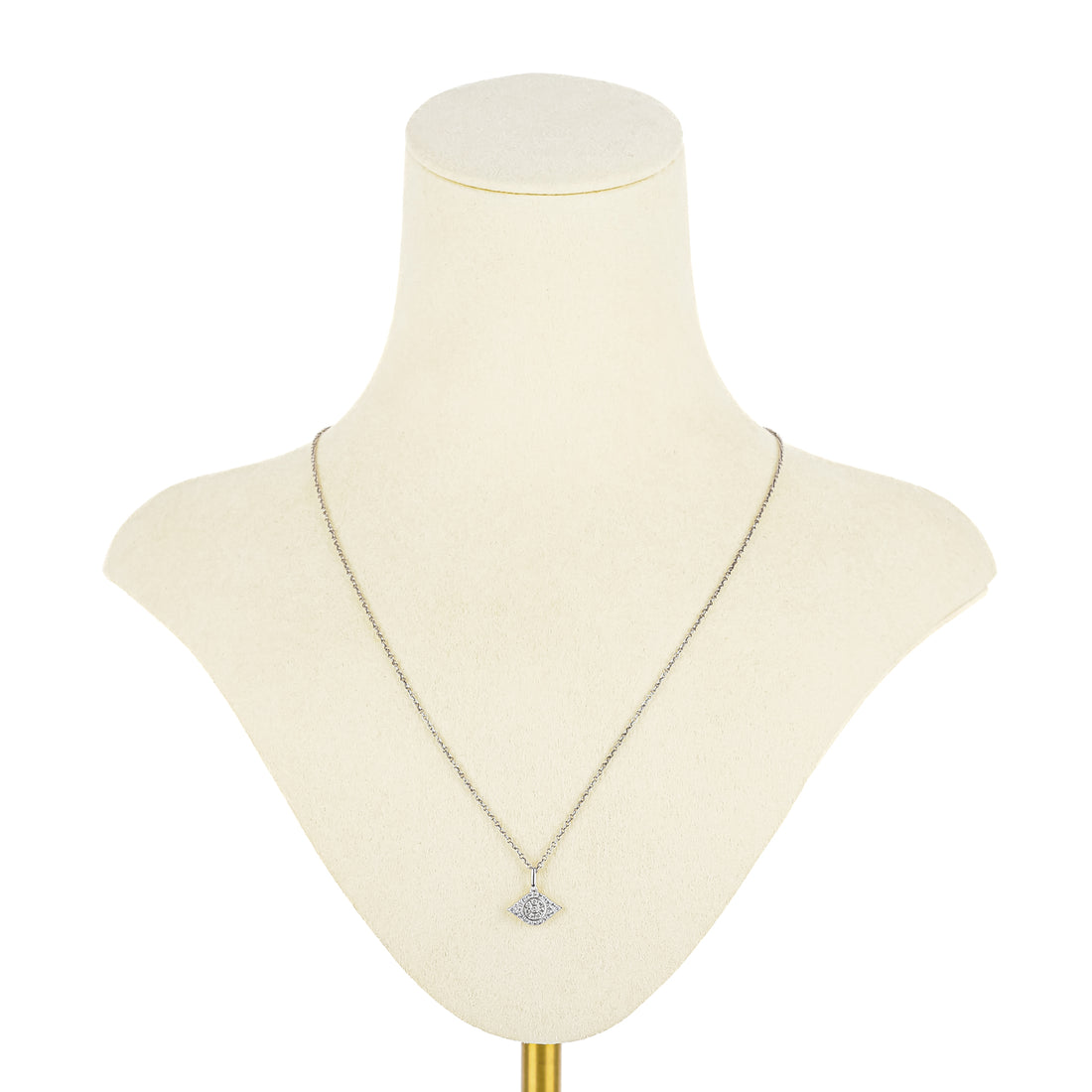 EFFY Sterling Silver White Stone Evil Eye Pendant Necklace
