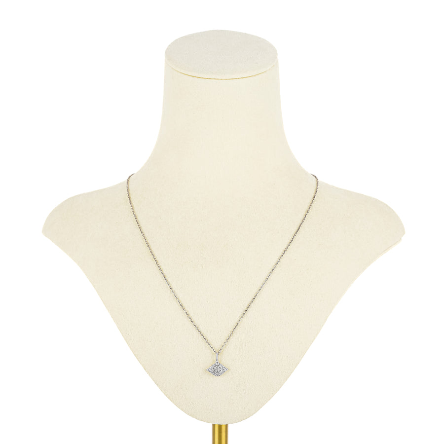 EFFY Sterling Silver White Stone Evil Eye Pendant Necklace