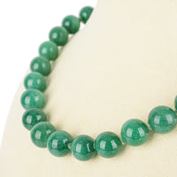 18K Yellow Gold Green Quartz Bead Necklace 10mm