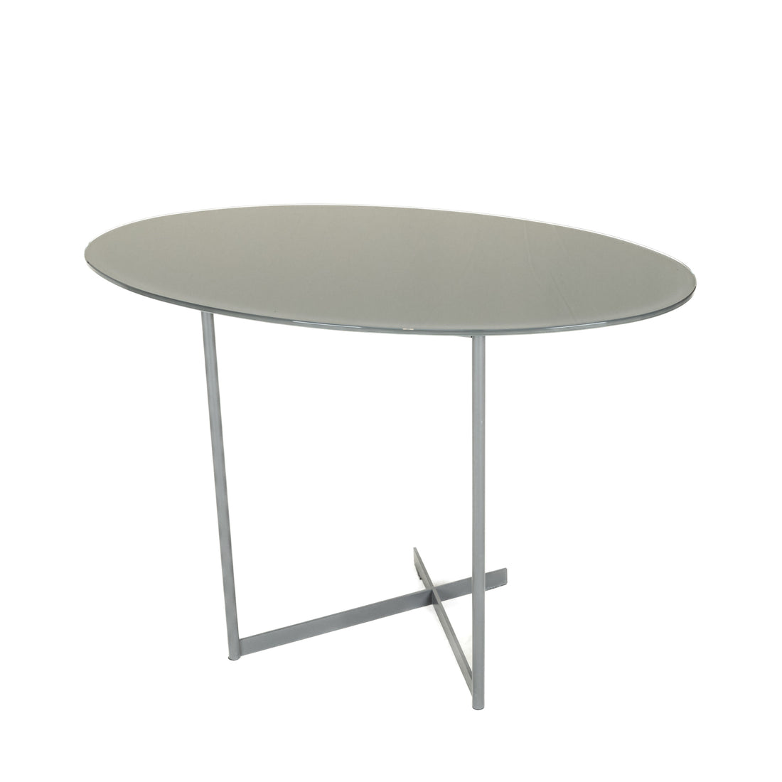 CATTELAN ITALIA Grey Glass And Steel End Table