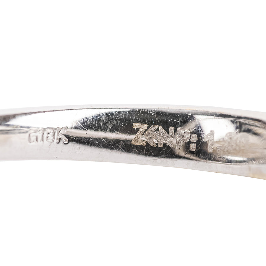 18K White Gold South Sea Pearl Diamond Oval Ring