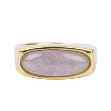 14K Yellow Gold Horizontal Lavender Jade Ring
