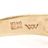 14K Yellow Gold Horizontal Lavender Jade Ring