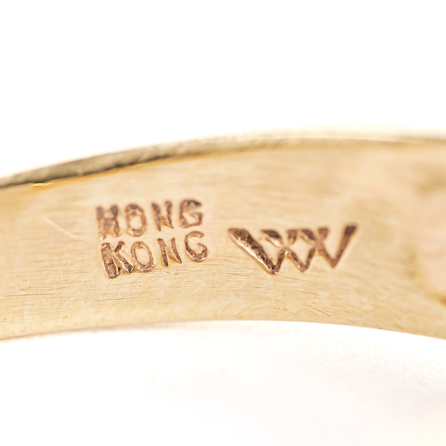 14K Yellow Gold Horizontal Lavender Jade Ring