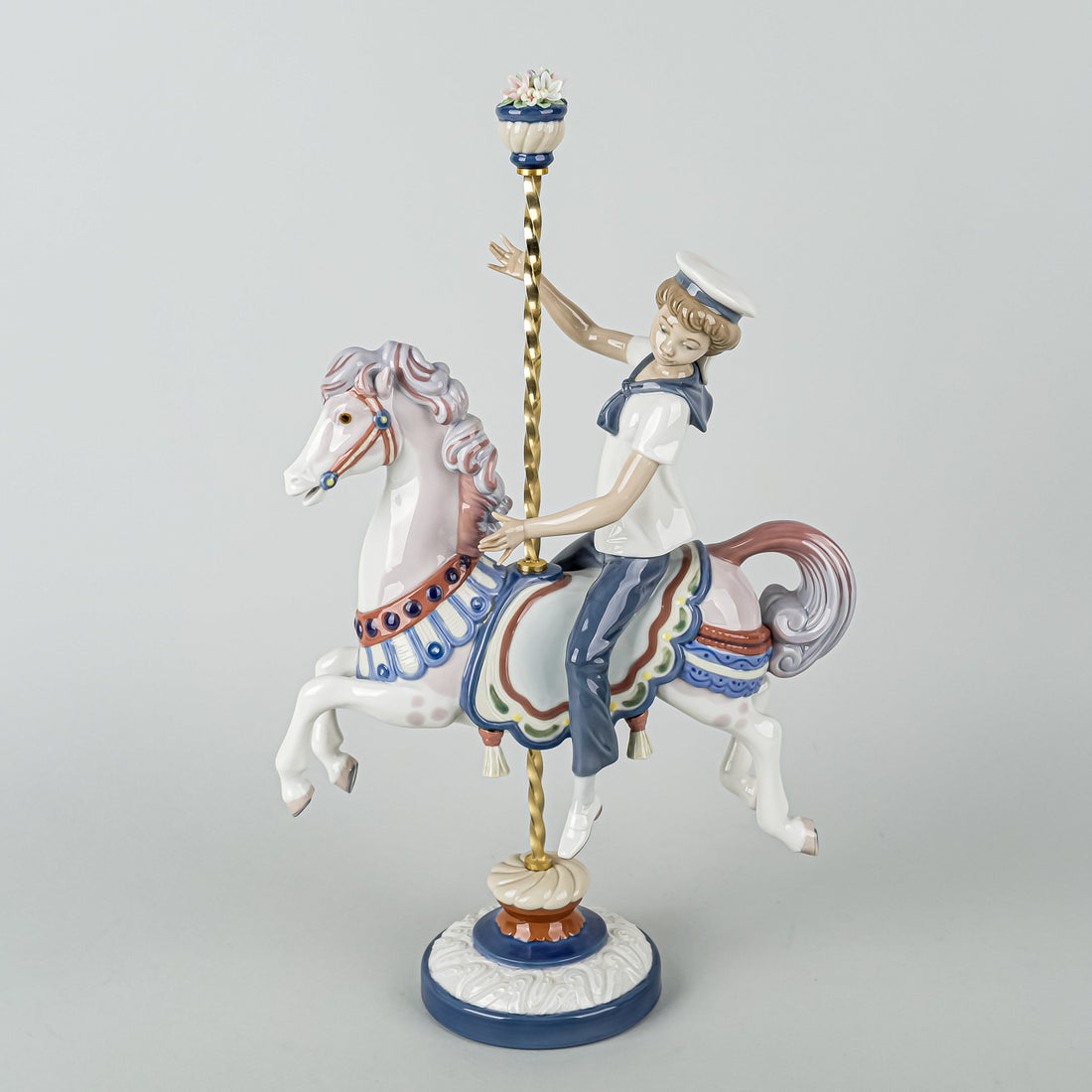 LLADRO Figurine Boy On Carousel Horse 1470