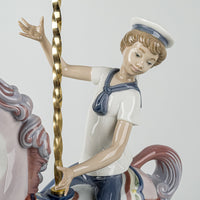 LLADRO Figurine Boy On Carousel Horse 1470