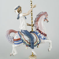 LLADRO Figurine Boy On Carousel Horse 1470
