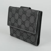 GUCCI Black GG Canvas Foldover Wallet