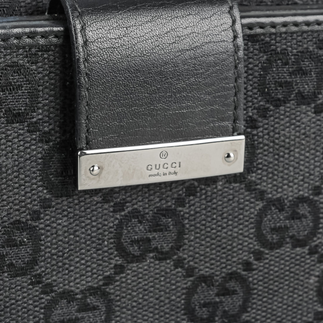 GUCCI Black GG Canvas Foldover Wallet