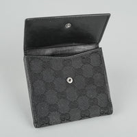 GUCCI Black GG Canvas Foldover Wallet