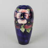 MOORCROFT Pansy Blue Ground Vase