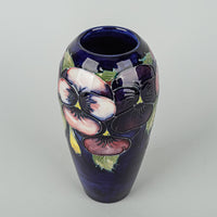 MOORCROFT Pansy Blue Ground Vase