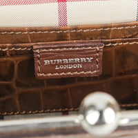 BURBERRY Brown Leather Wristlet Handbag