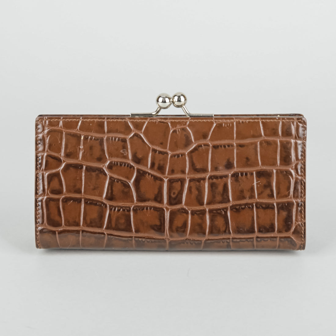 BURBERRY Brown Leather Wristlet Handbag