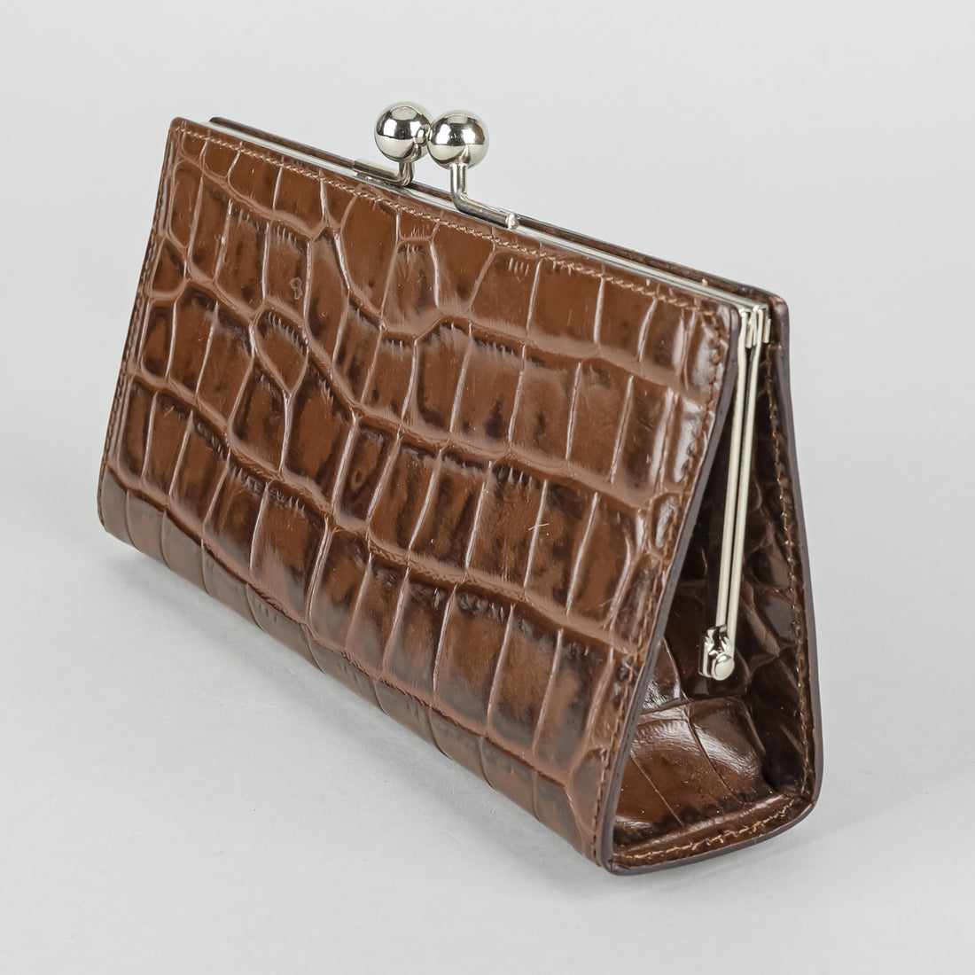 BURBERRY Brown Leather Wristlet Handbag