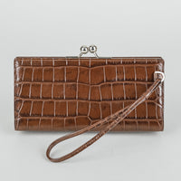 BURBERRY Brown Leather Wristlet Handbag