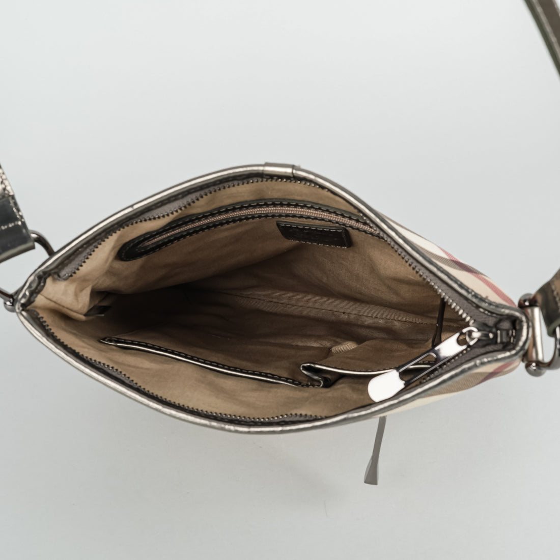 BURBERRY Gunmetal Gray Supernova "Dryden" Crossbody Handbag