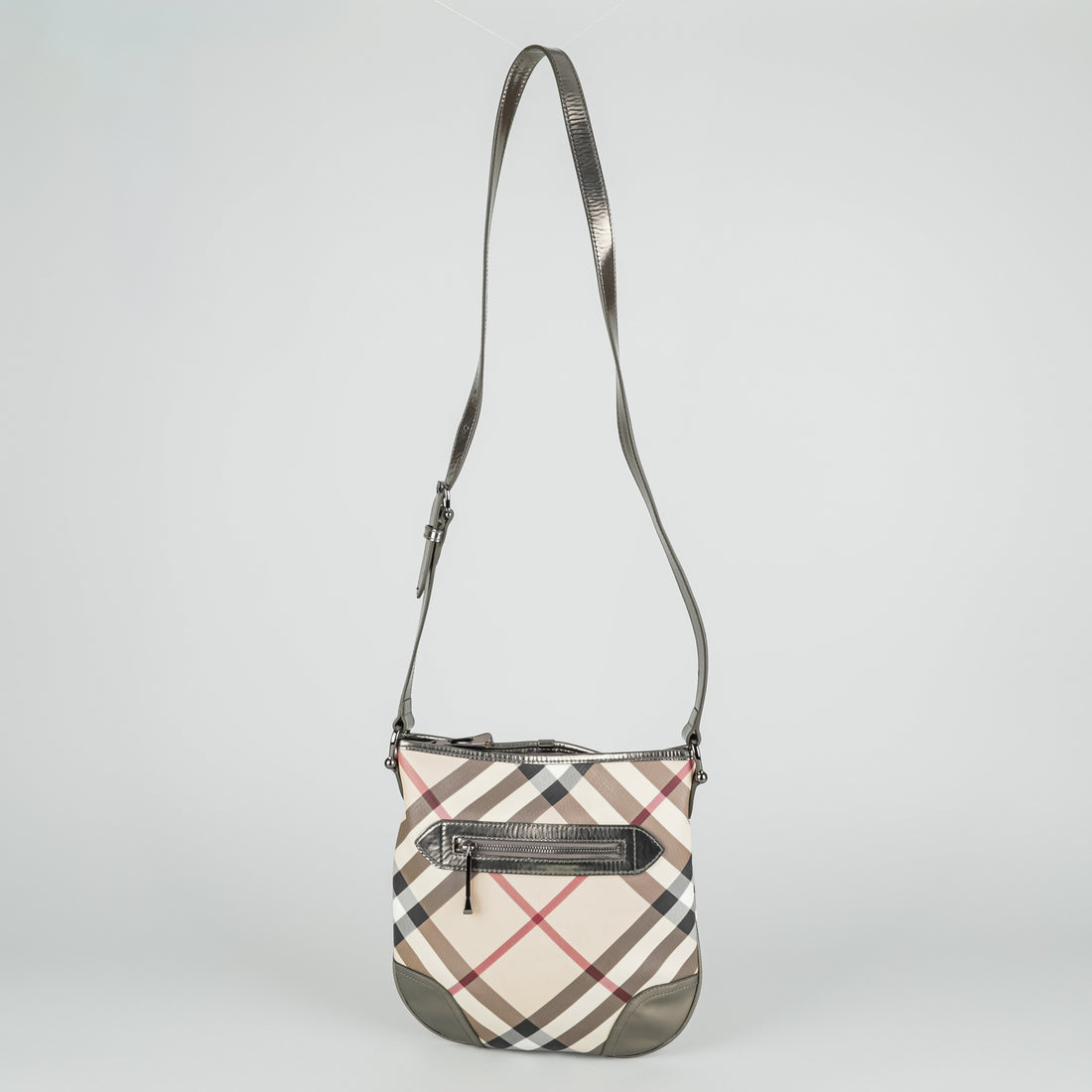 BURBERRY Gunmetal Gray Supernova "Dryden" Crossbody Handbag