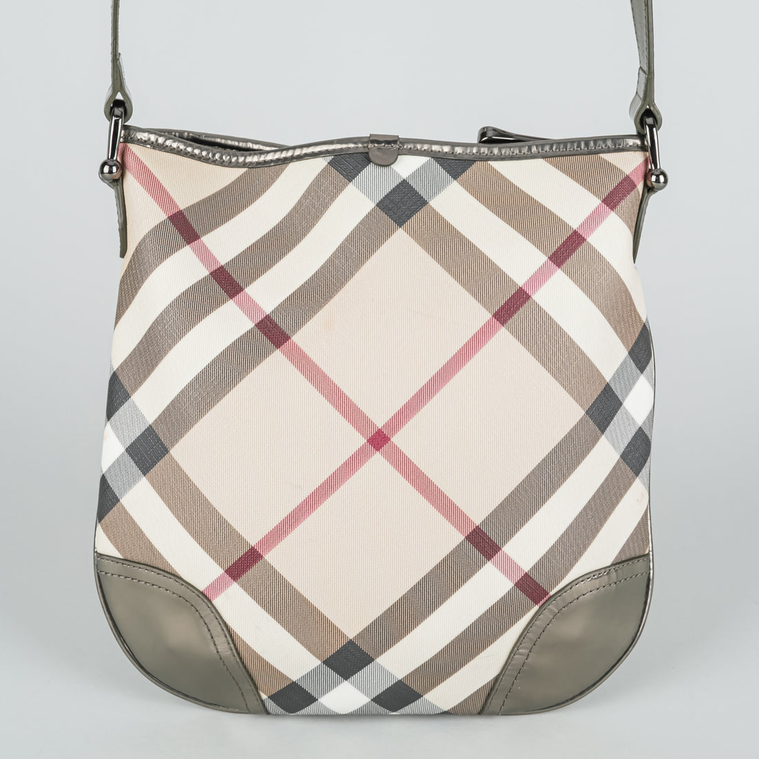 BURBERRY Gunmetal Gray Supernova "Dryden" Crossbody Handbag