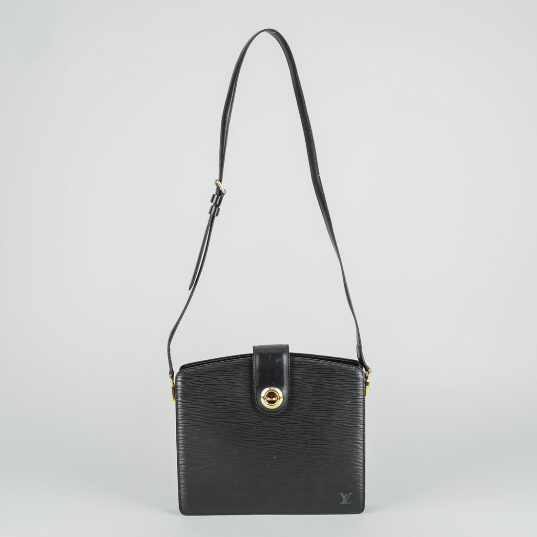 LOUIS VUITTON Vintage Capucine Black Epi Leather Handbag
